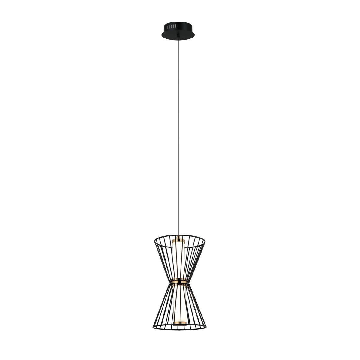 Lampa wisząca SANKE czarna LED 1x8W Ciepła biel 380lm Italux
