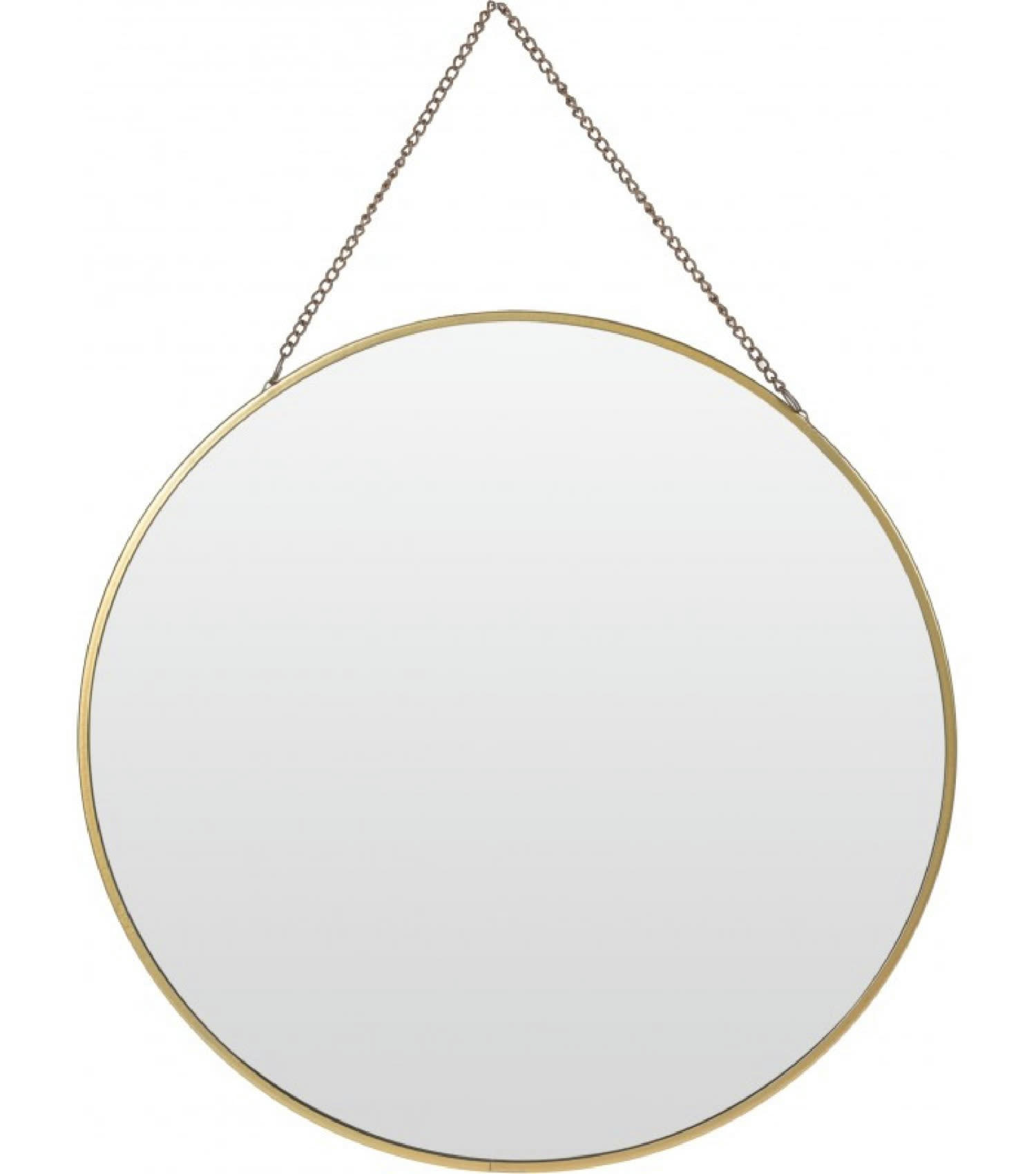 ROND - Miroir doré suspendu avec chaînette D29