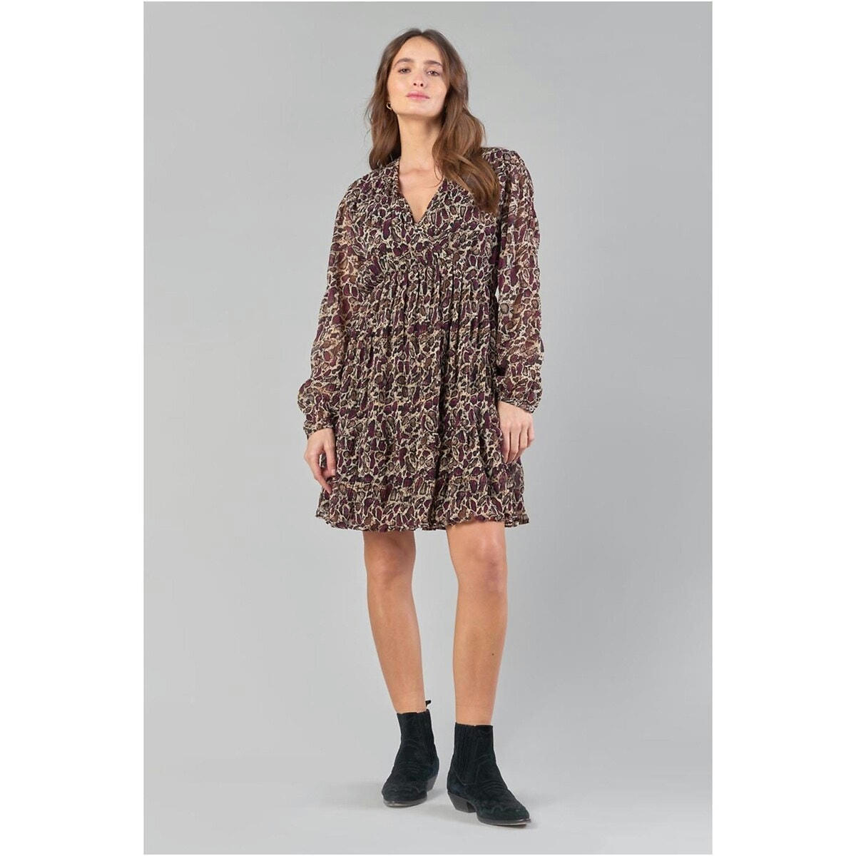 Robe courte évasée imprimée