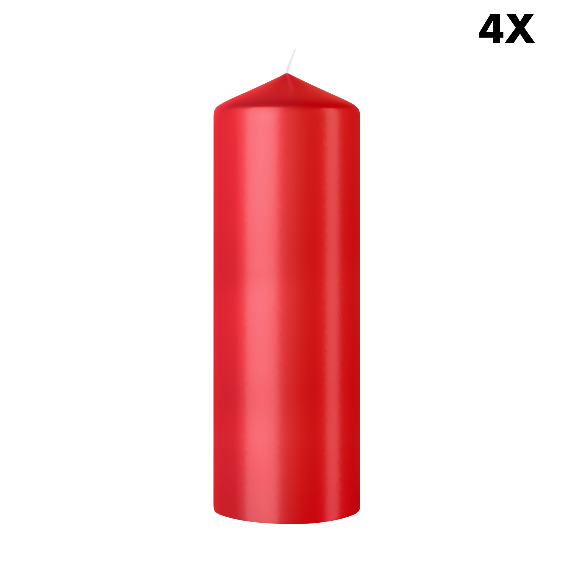 Bolsius gladde stompkaarsen - rood - 20cm