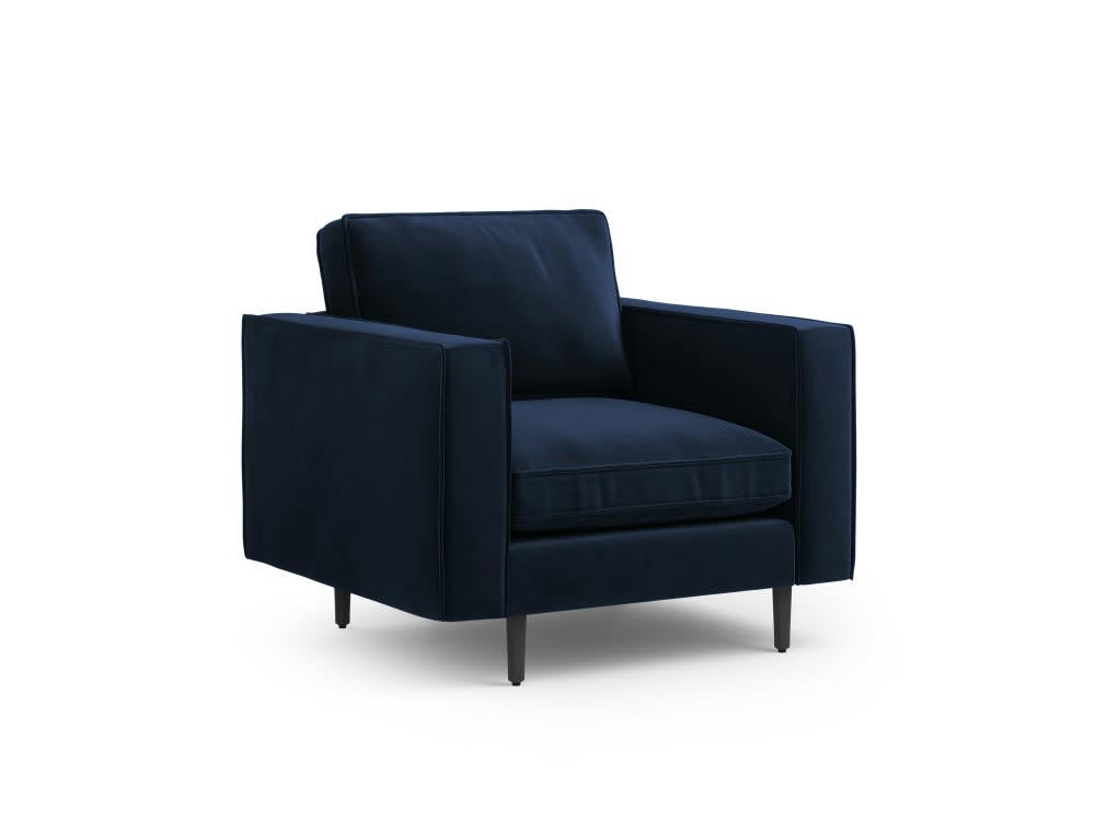 ALEXIS - Fauteuil 1 place en velours bleu foncé