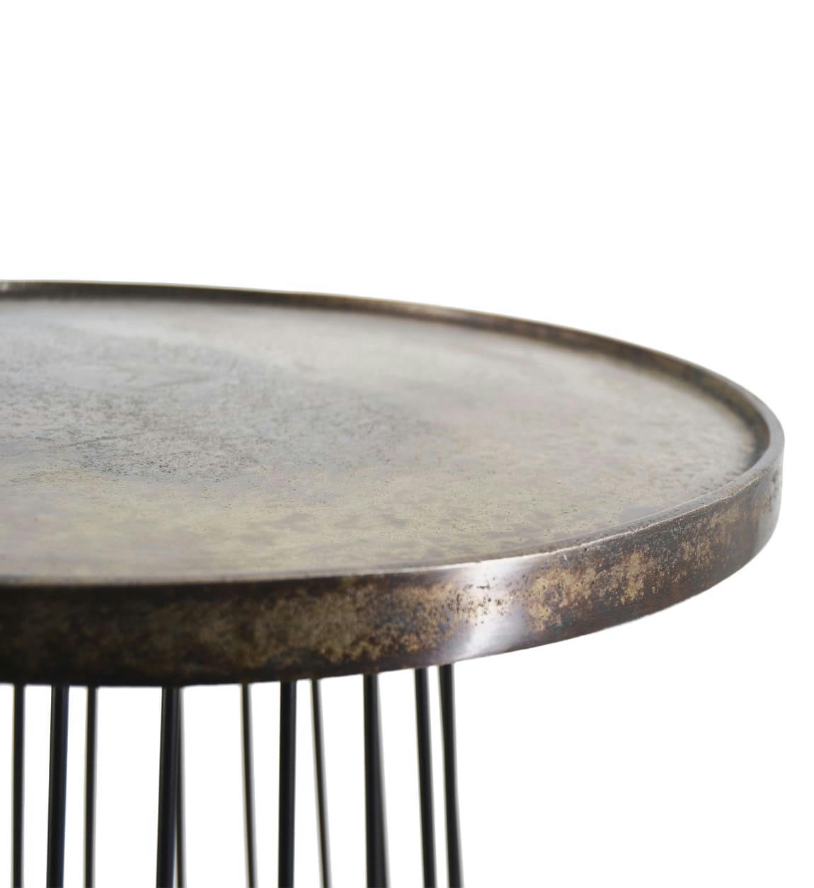 ANTIQUE - Mesa centro de aluminio color bronce Ø45