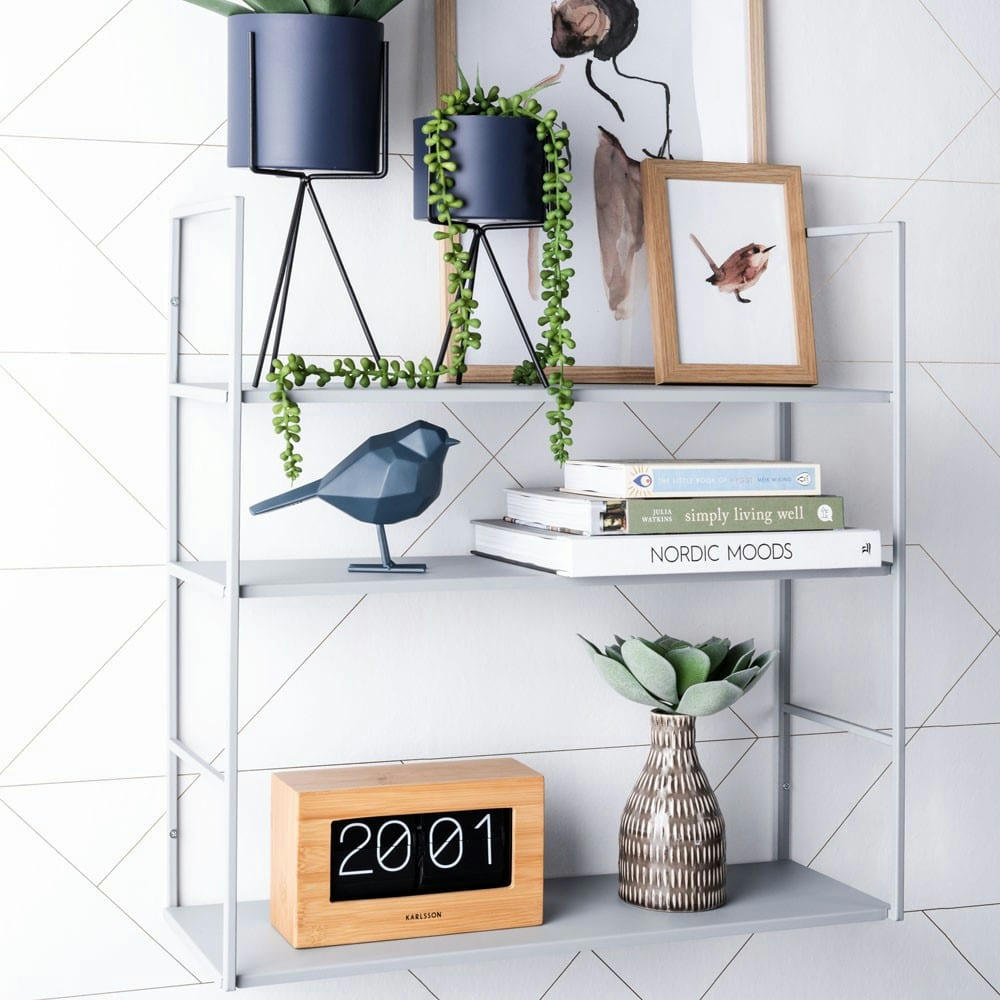 LEVEL - Etagère murale en métal mat gris