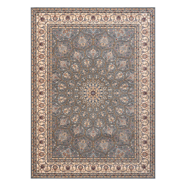Dywan wełniany NAIN Rozeta, ramka, 1180/51034 niebieski / beż 80x150 cm