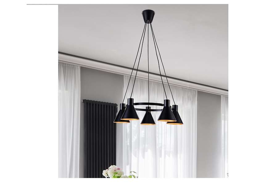 Lampa wisząca More 5-punktowa metalowa czarna