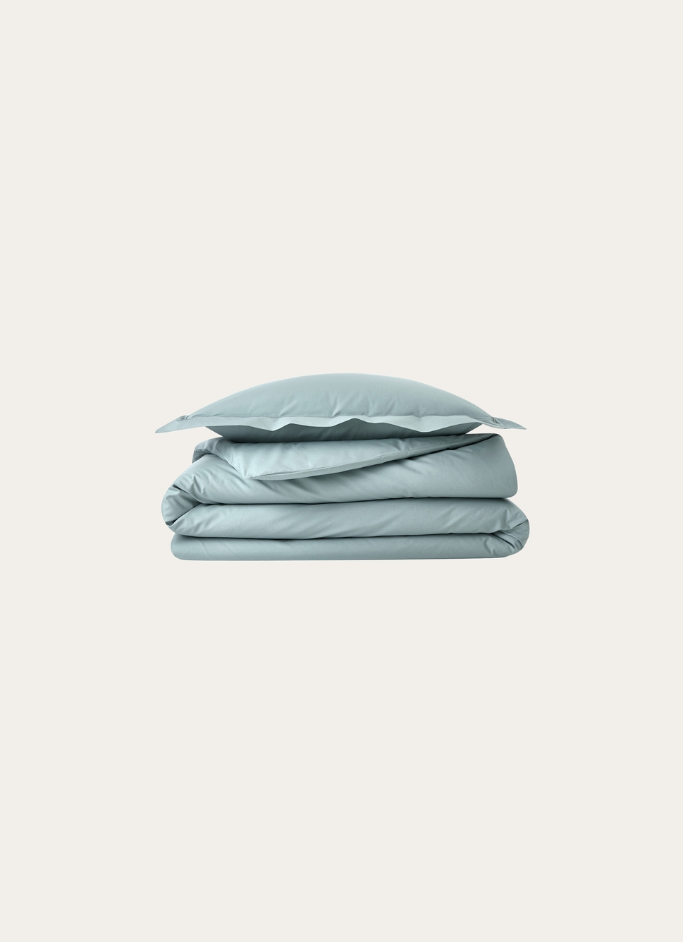 TAIE D'OREILLER UNIE EN PERCALE DE COTON VERT DE GRIS