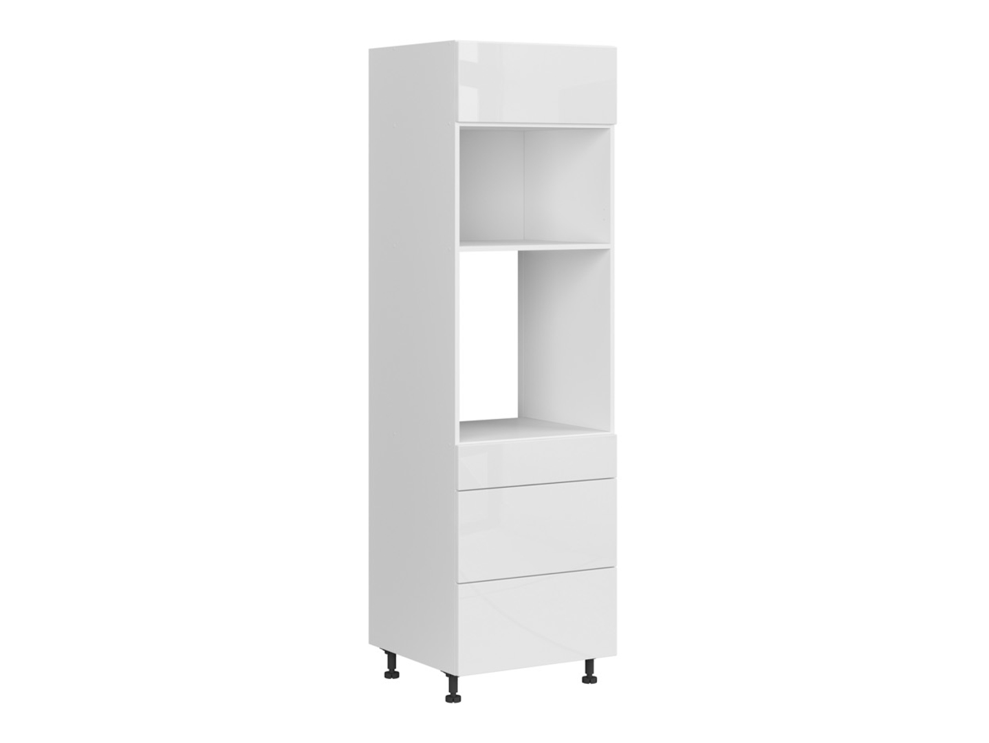 Szafka pod zabudowę piekarnika Top Line 60 cm z szufladami cichy domyk biały połysk