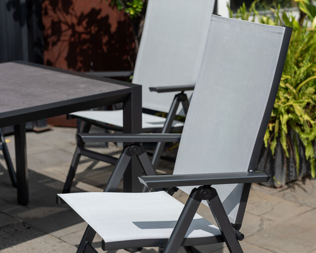 Frankie-Eden 9 Piece Dining Setting (Gunmetal Grey)