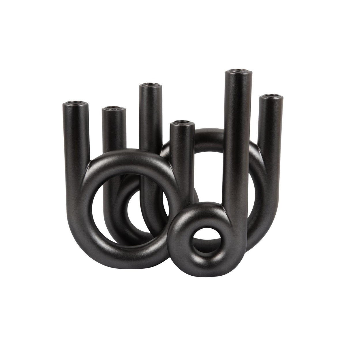 Present Time kandelaar Rings Groot - grijs - 35x13.5x32.5cm