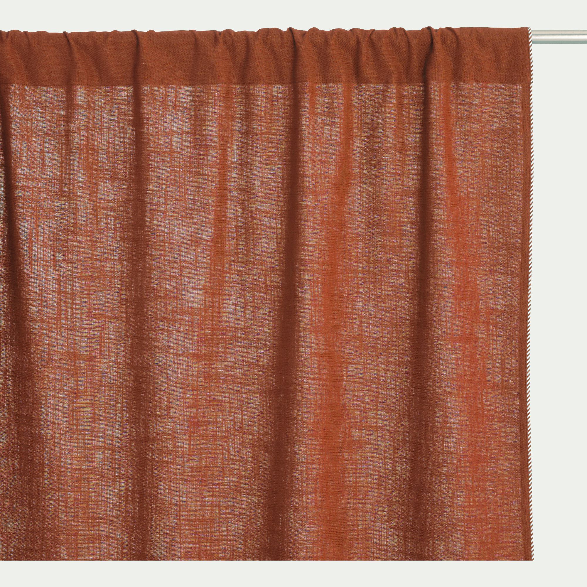 ARLES - Rideau passe-tringle en coton finition biais 140x260cm - brun rustrel