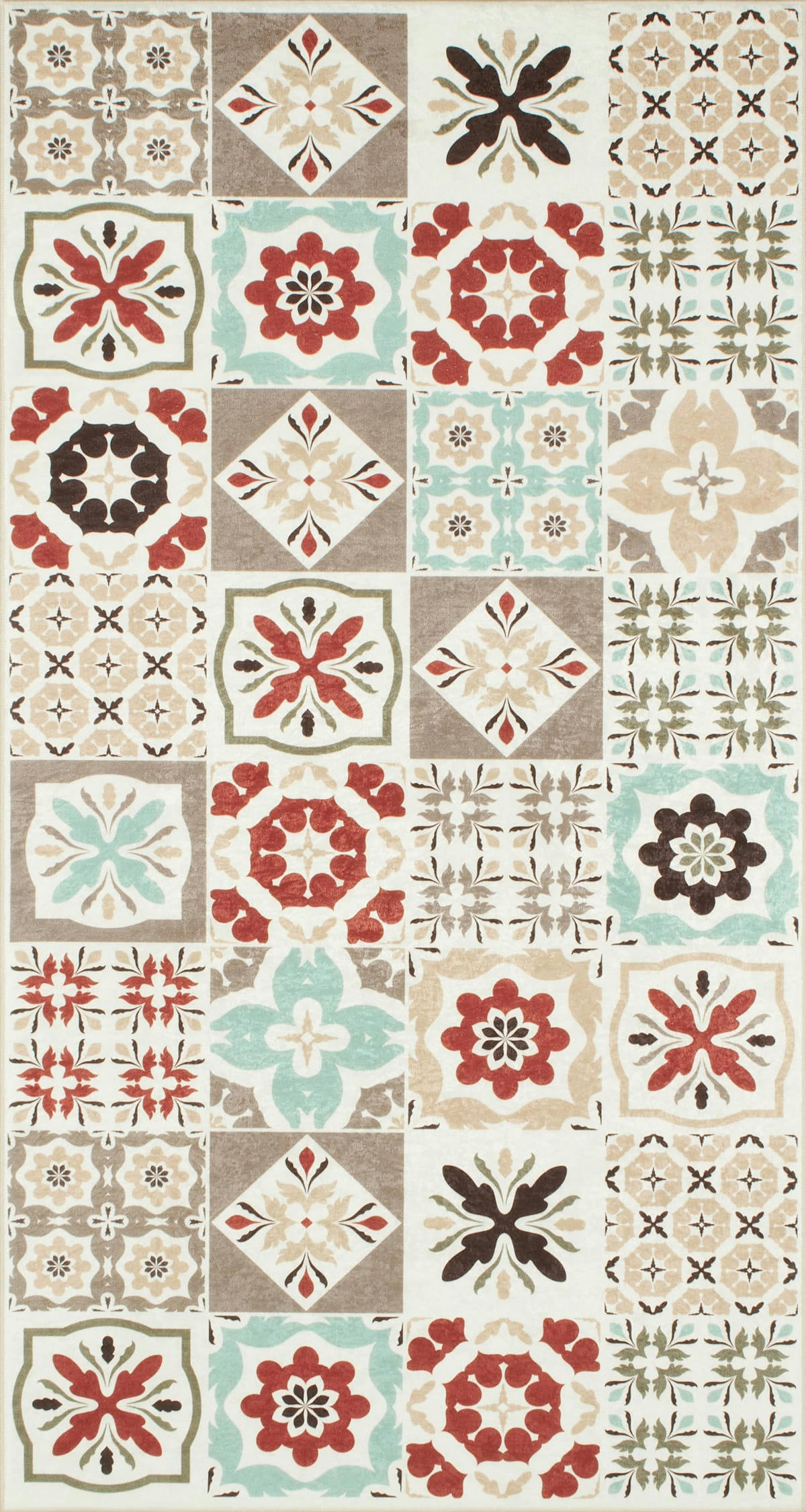 AZULEJO - Tapis de cuisine carreaux de ciment multicolore 80x150