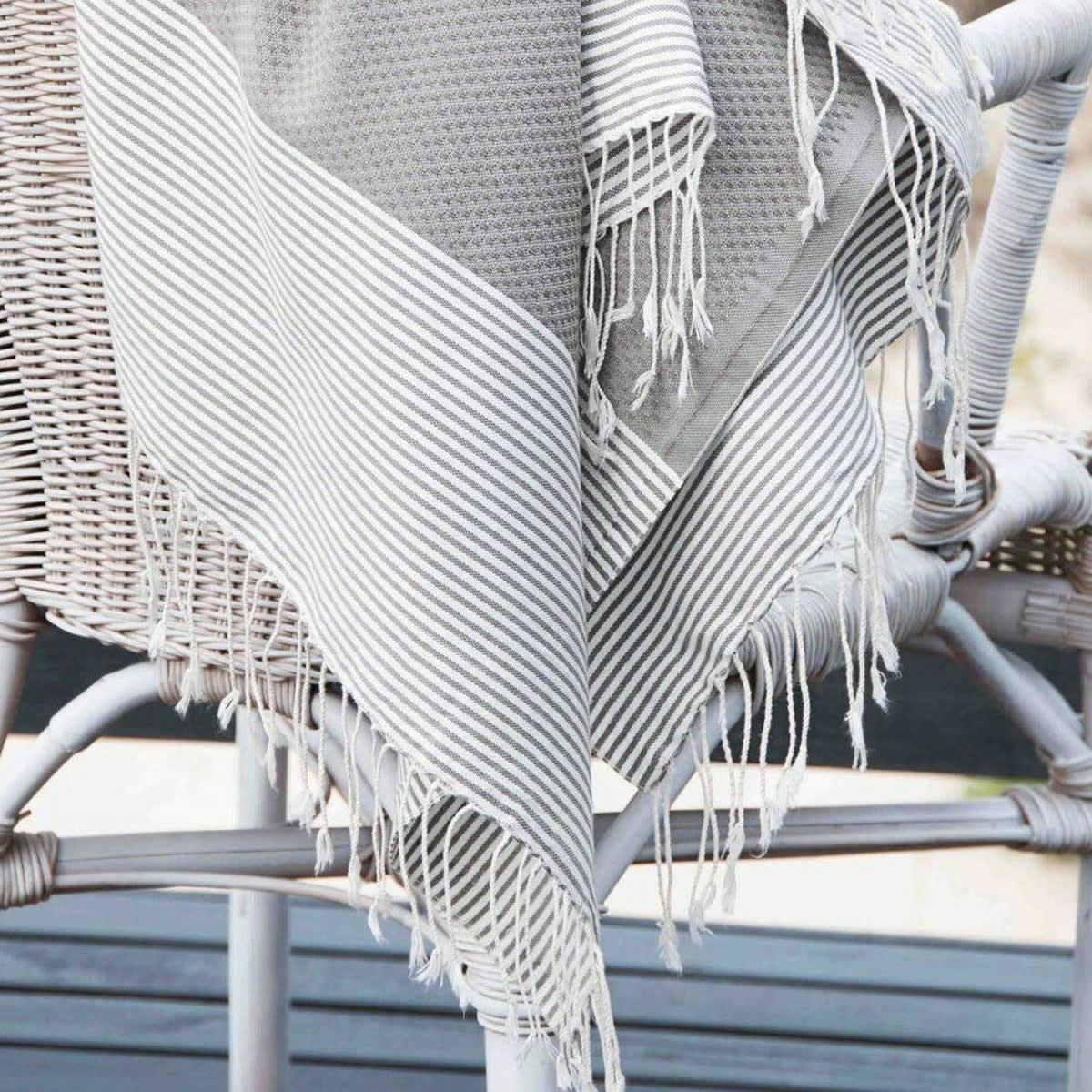 IBIZA - Fouta coton  100x200 gris perle