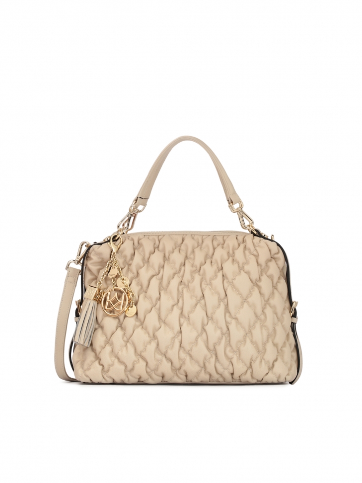 Elegant beige quilted bag