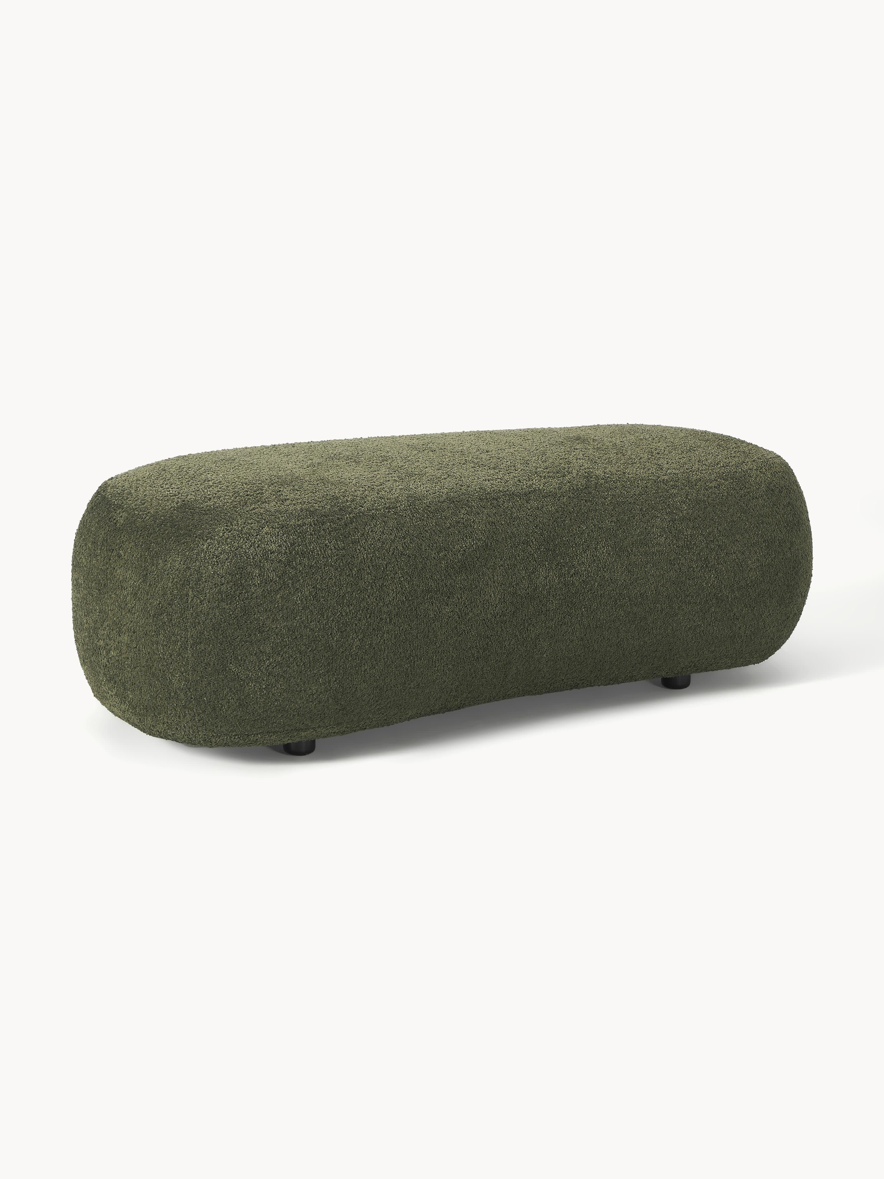 XL-Hocker Alba aus Teddy-Bouclé