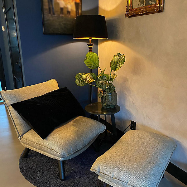 Lampadaire avec abat-jour noir de 45 cm et intérieur doré - Classico
