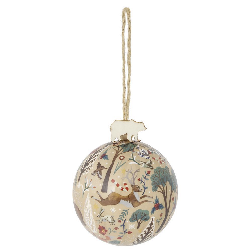 Boule de No&euml;l forêt de No&euml;l Ø8cm - 3 modèles