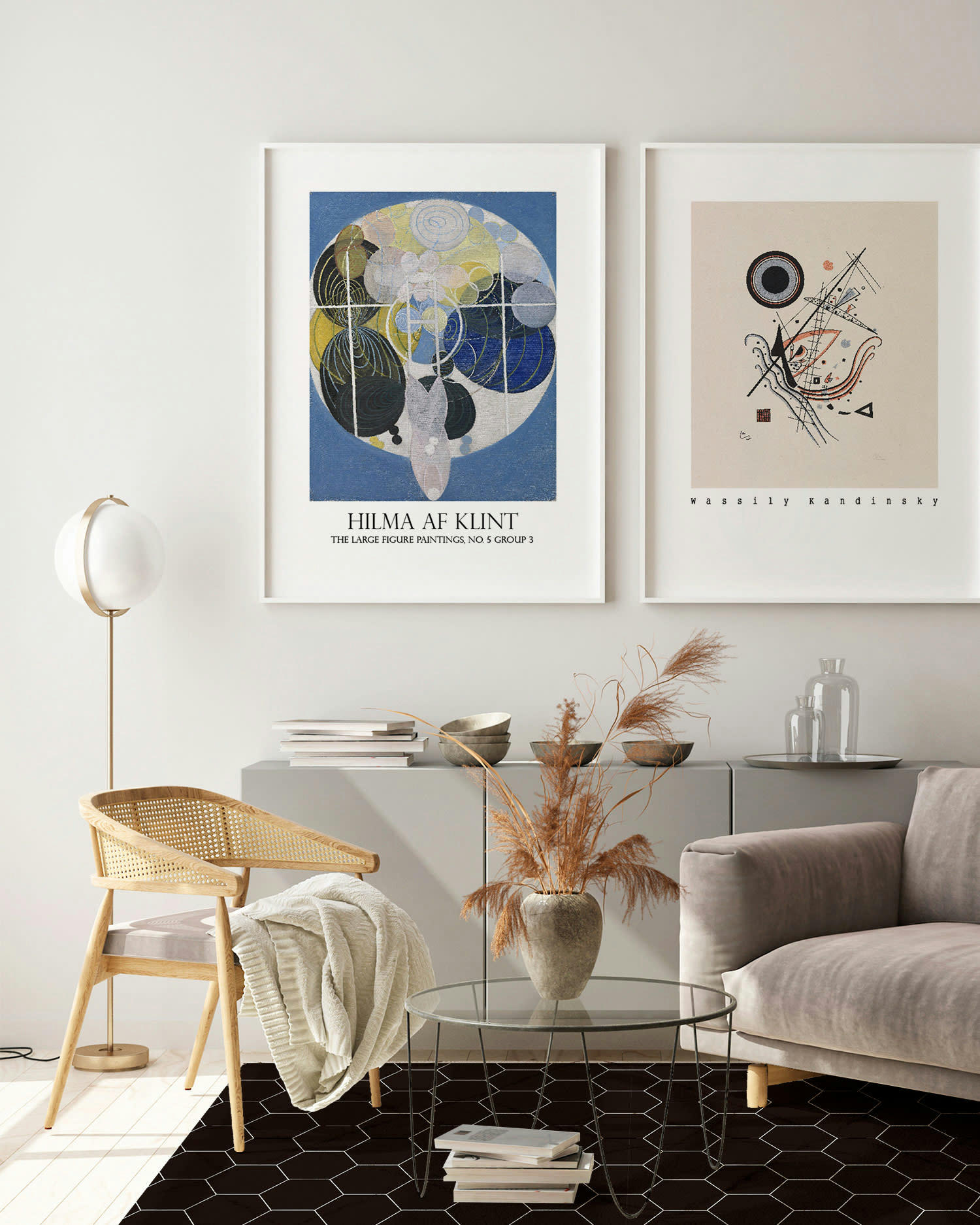 ALFOMBRAS MINIMALISTAS 2 - Tapis vinyle mosaïque hexagones noir 80x300cm