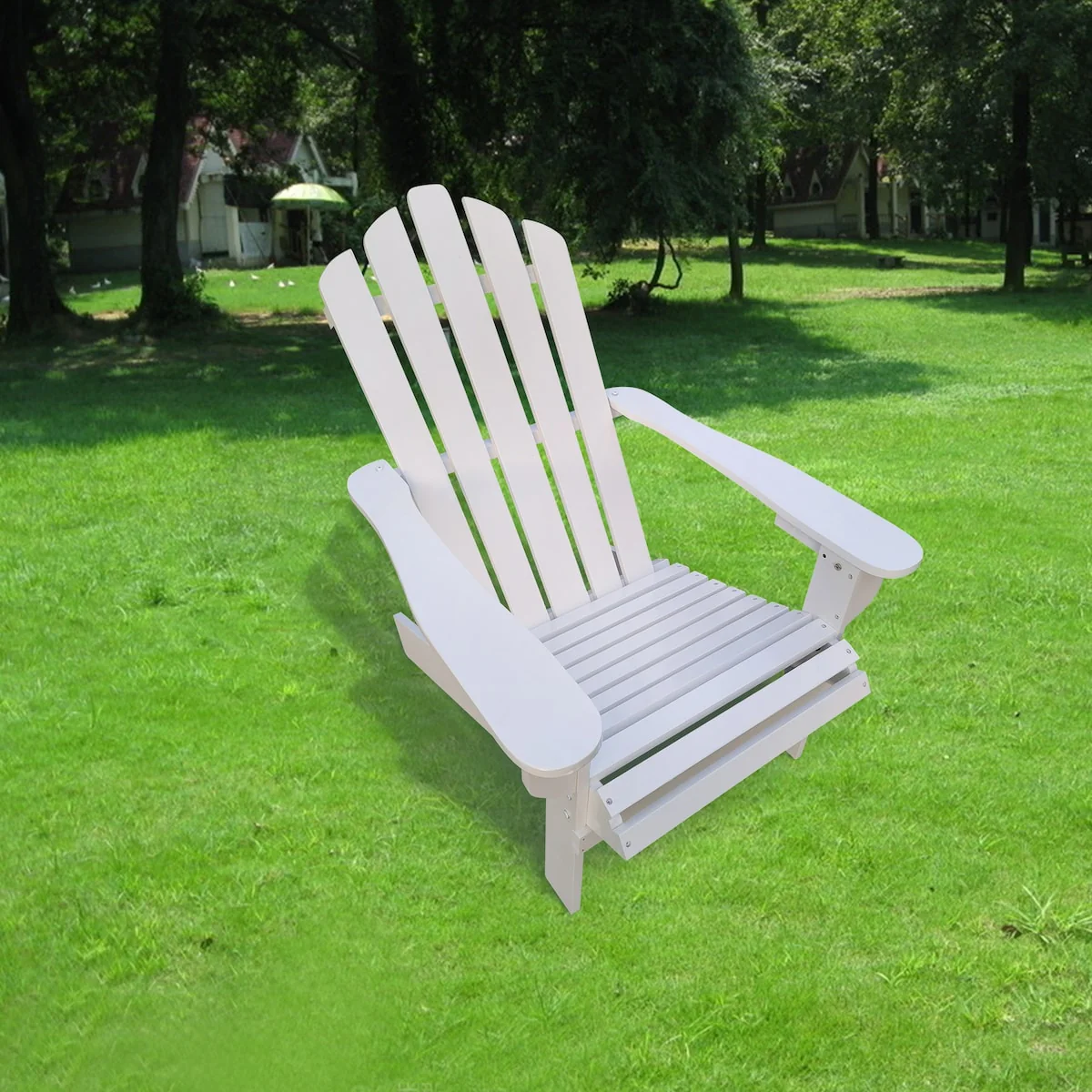 Outdoor or indoor Wood Reclining Adirondack chair White