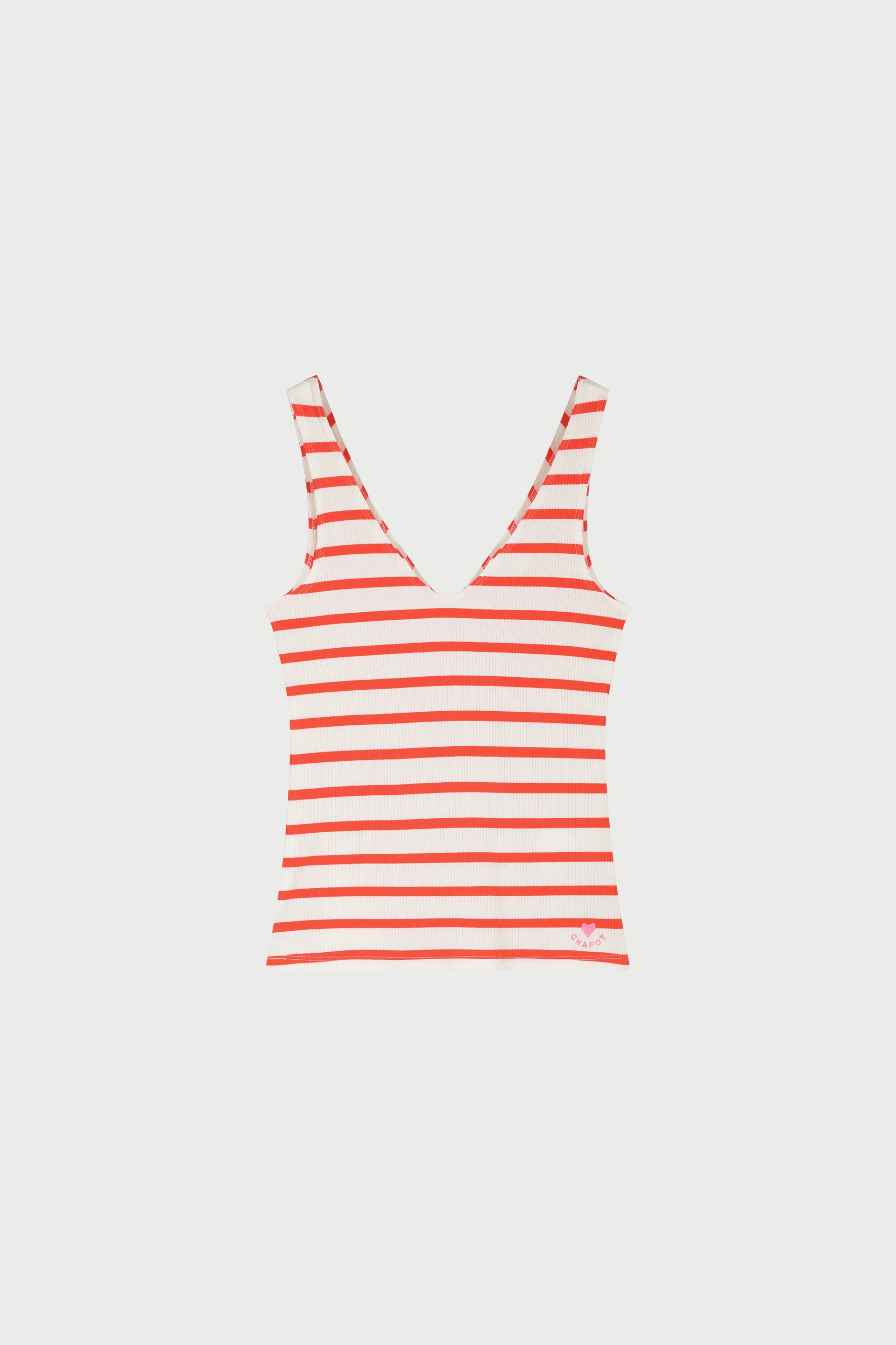 Lena Top | Cosy White/Tangerine Tango