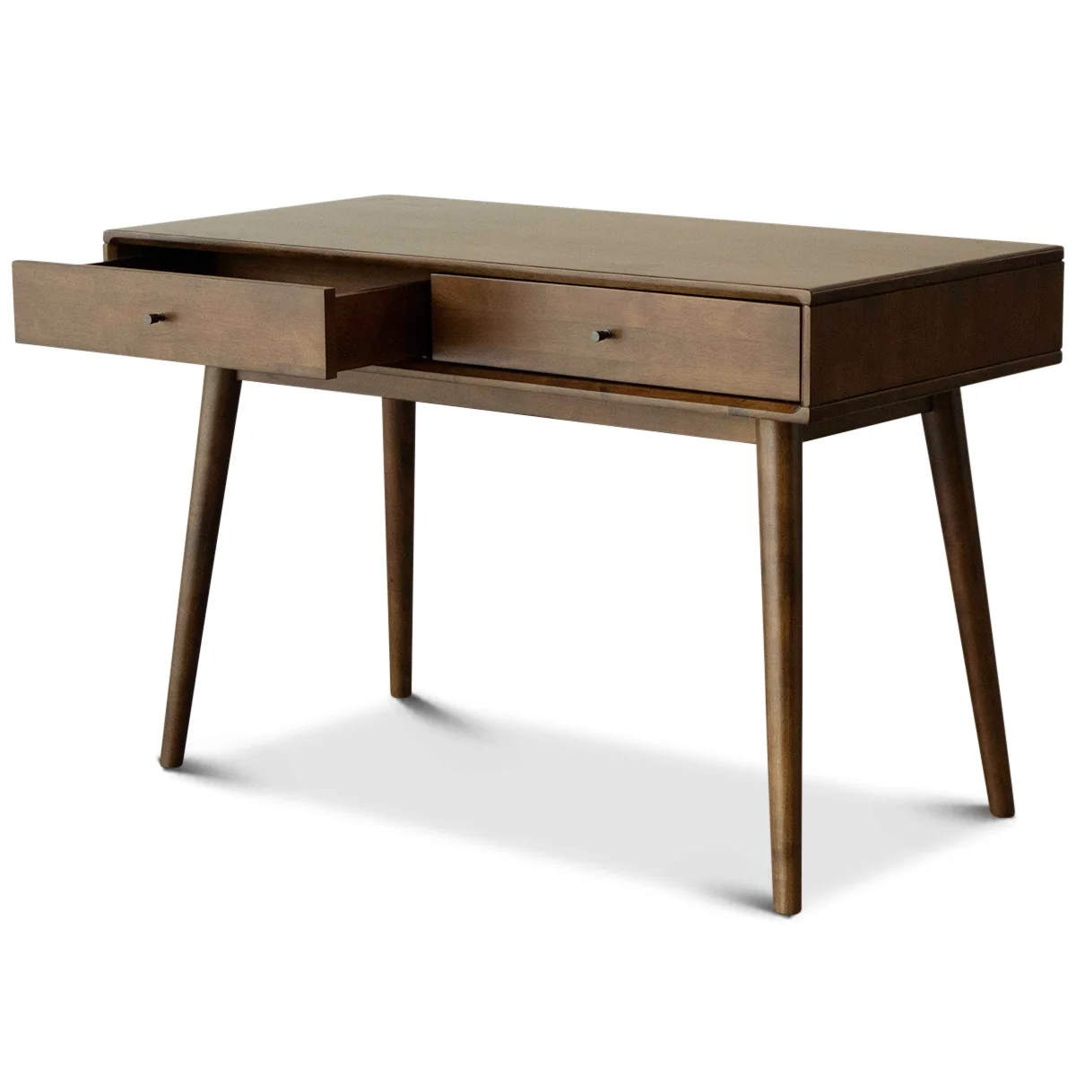 Hana Mid-Century Modern Rectangular Solid Color Desk in Brown