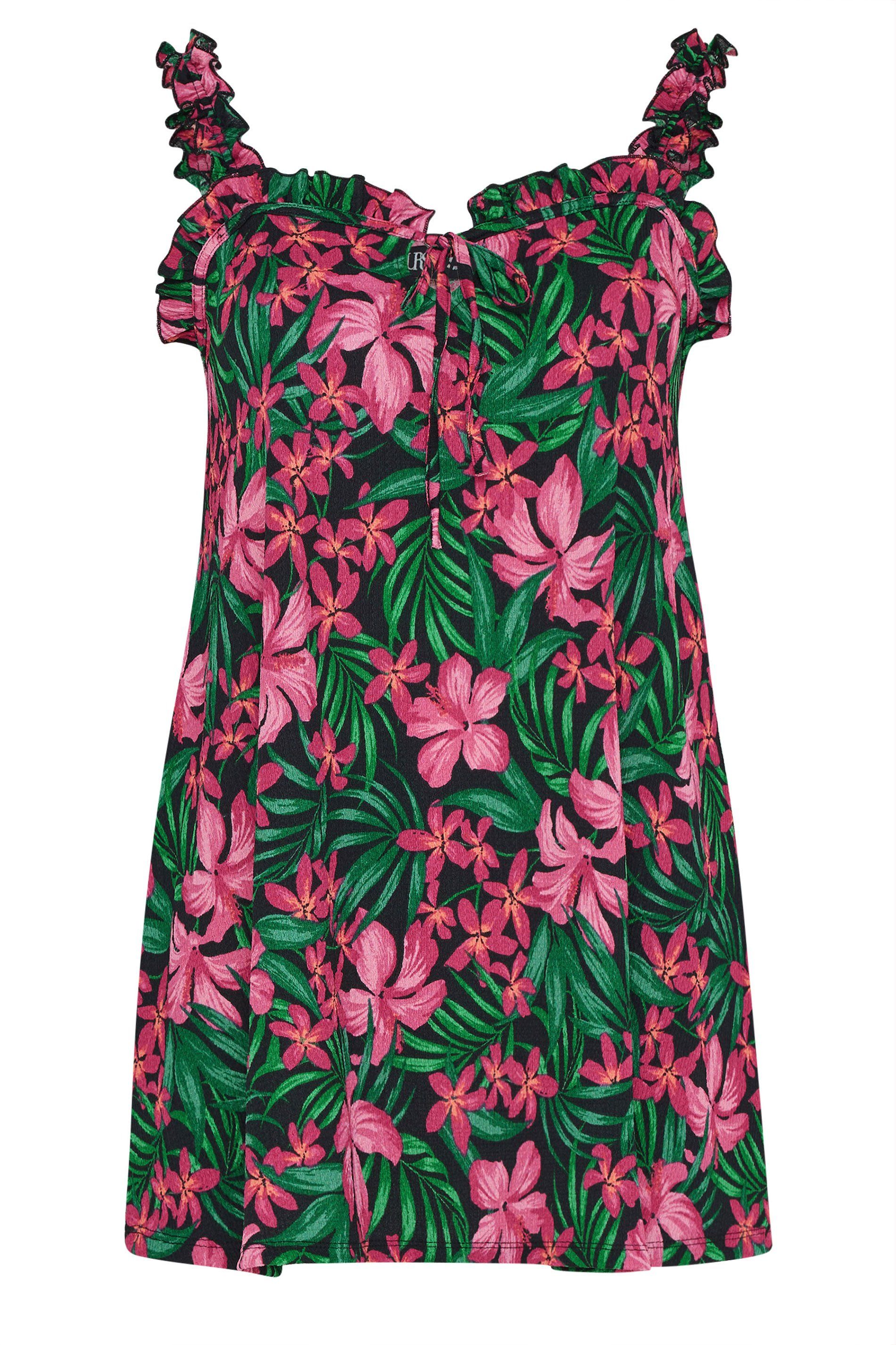 Yours Tropical Frill Vest Top