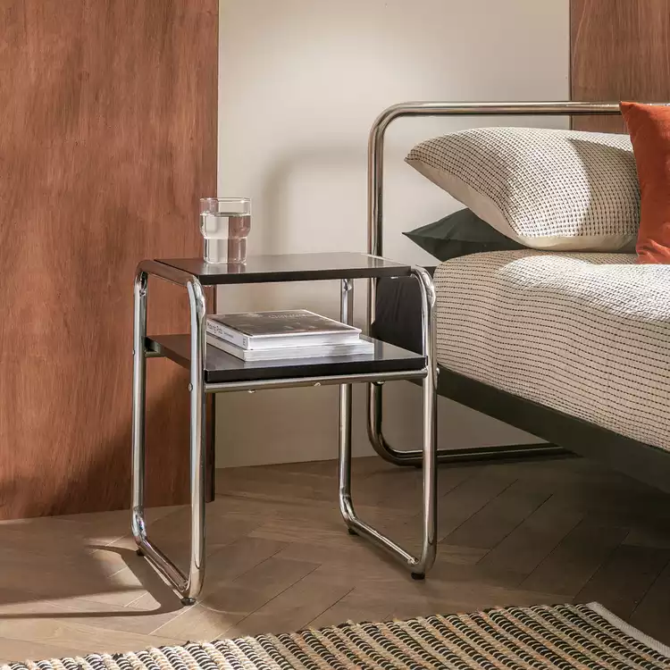 Habitat Albers Bedside Table - Black & Silver