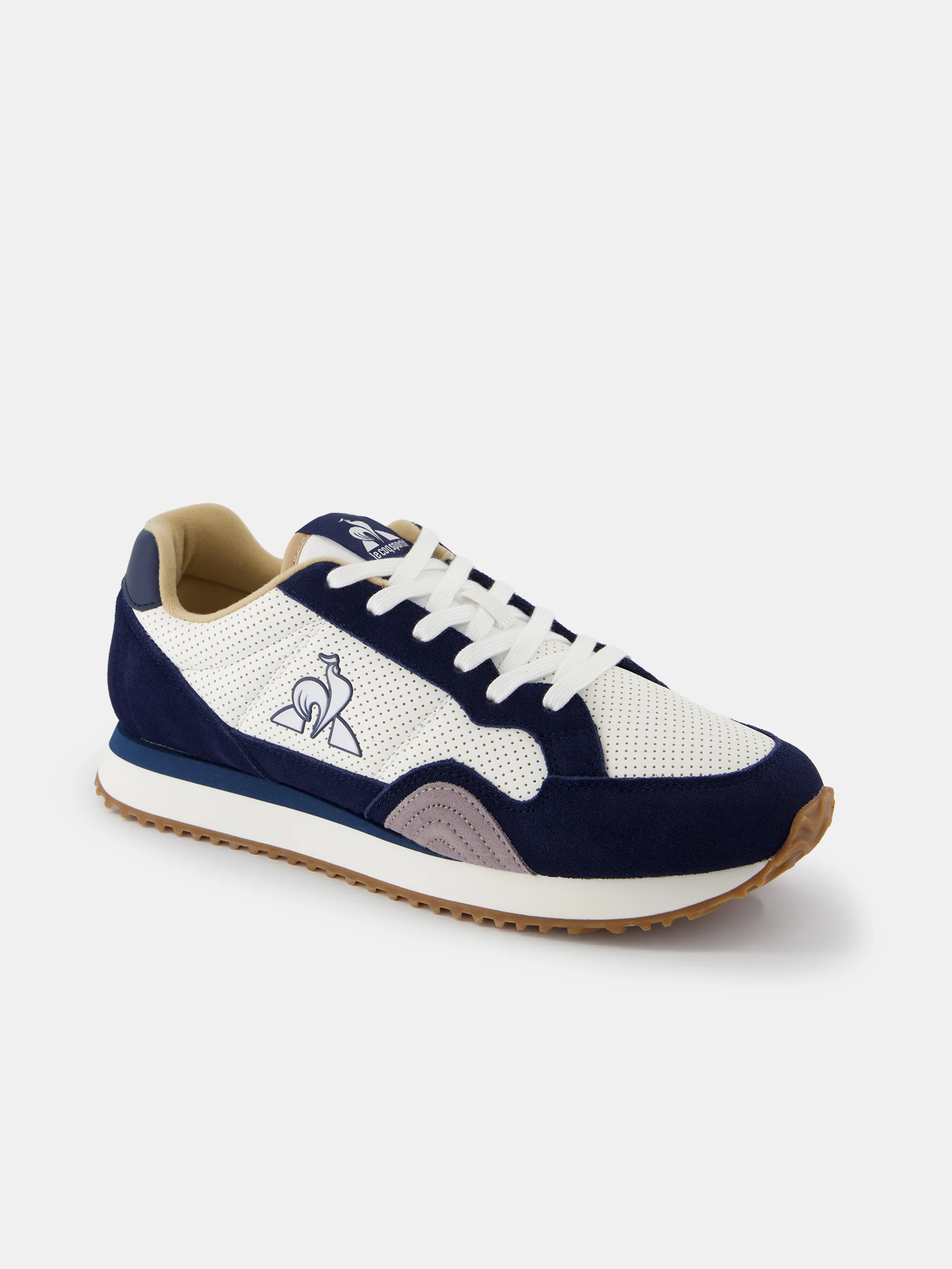 Sneakers rétro-running en cuir perforé et suede Jet Star