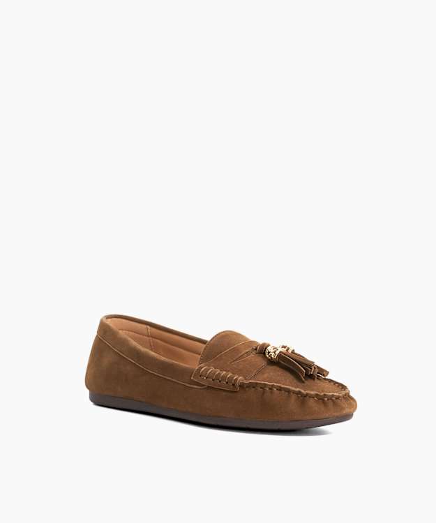 Geen Brown - Suede Tassel Trim Loafers