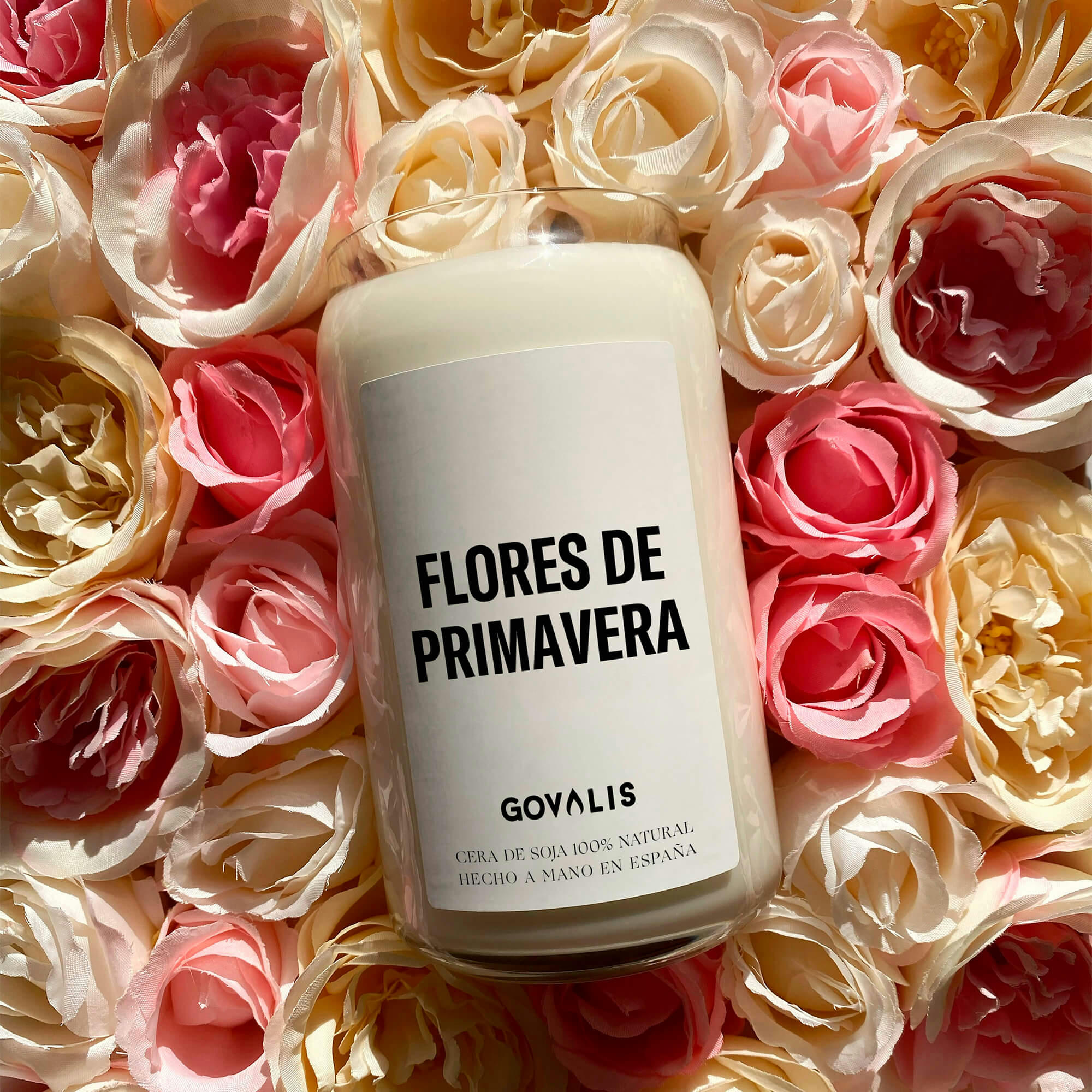 RECUERDOS - Vela Aromática Flores de Primavera - 100% Natural - 100h - 700g