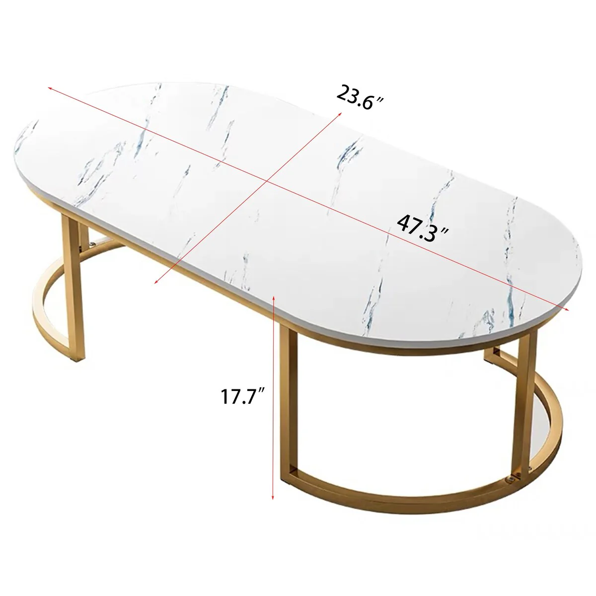 White Gold Coffee Table for Living Room