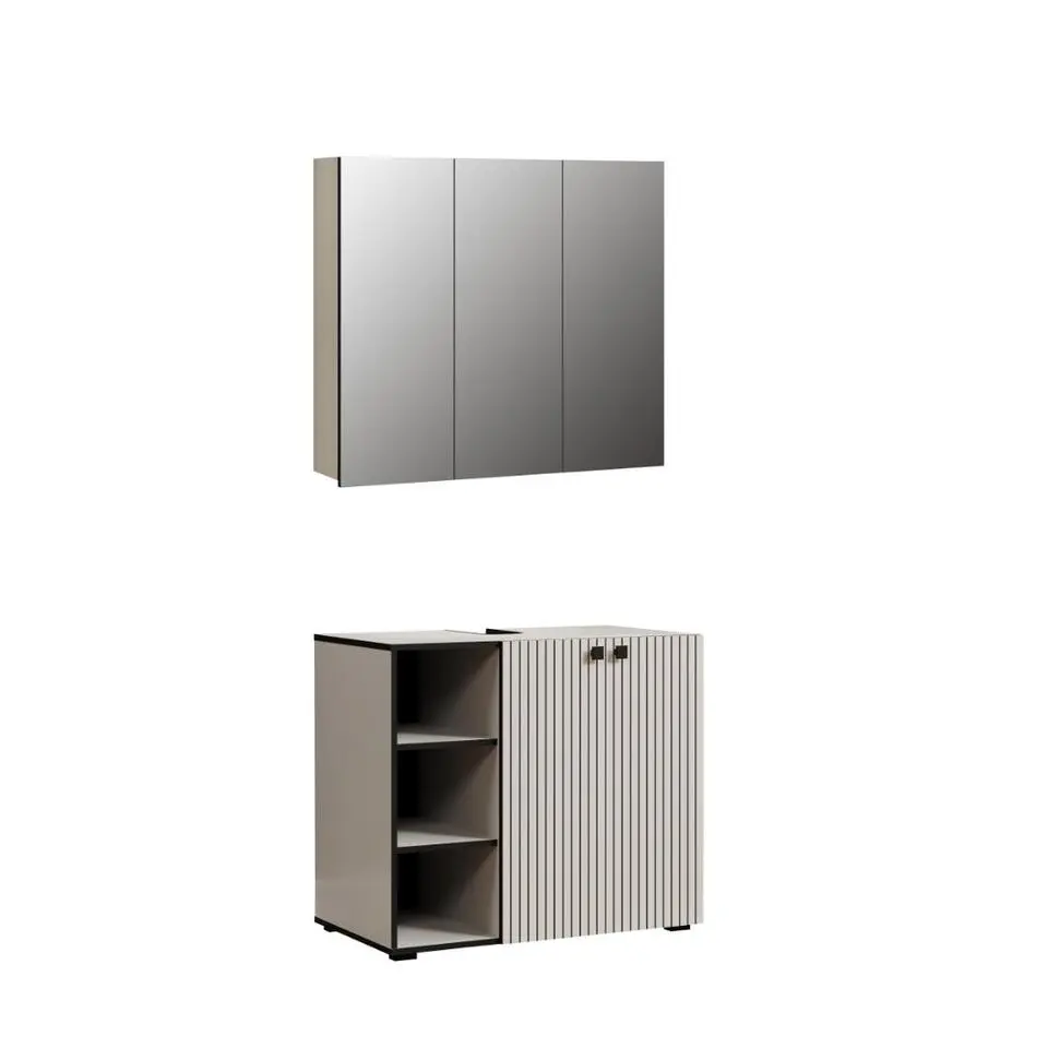 Hioshop PureBliss badkamer waskast en spiegelkast kashmir