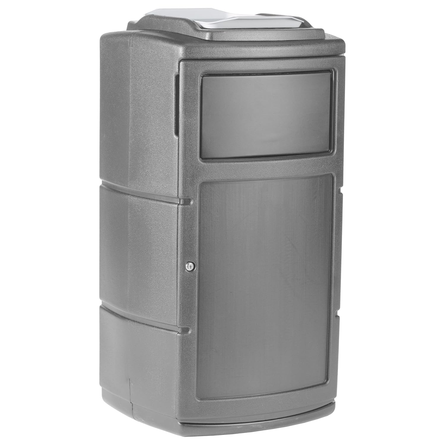Commercial Zone PolyTec™ Side Entry Trash Container, Square, Tray, Dual Flipper, Dome Top