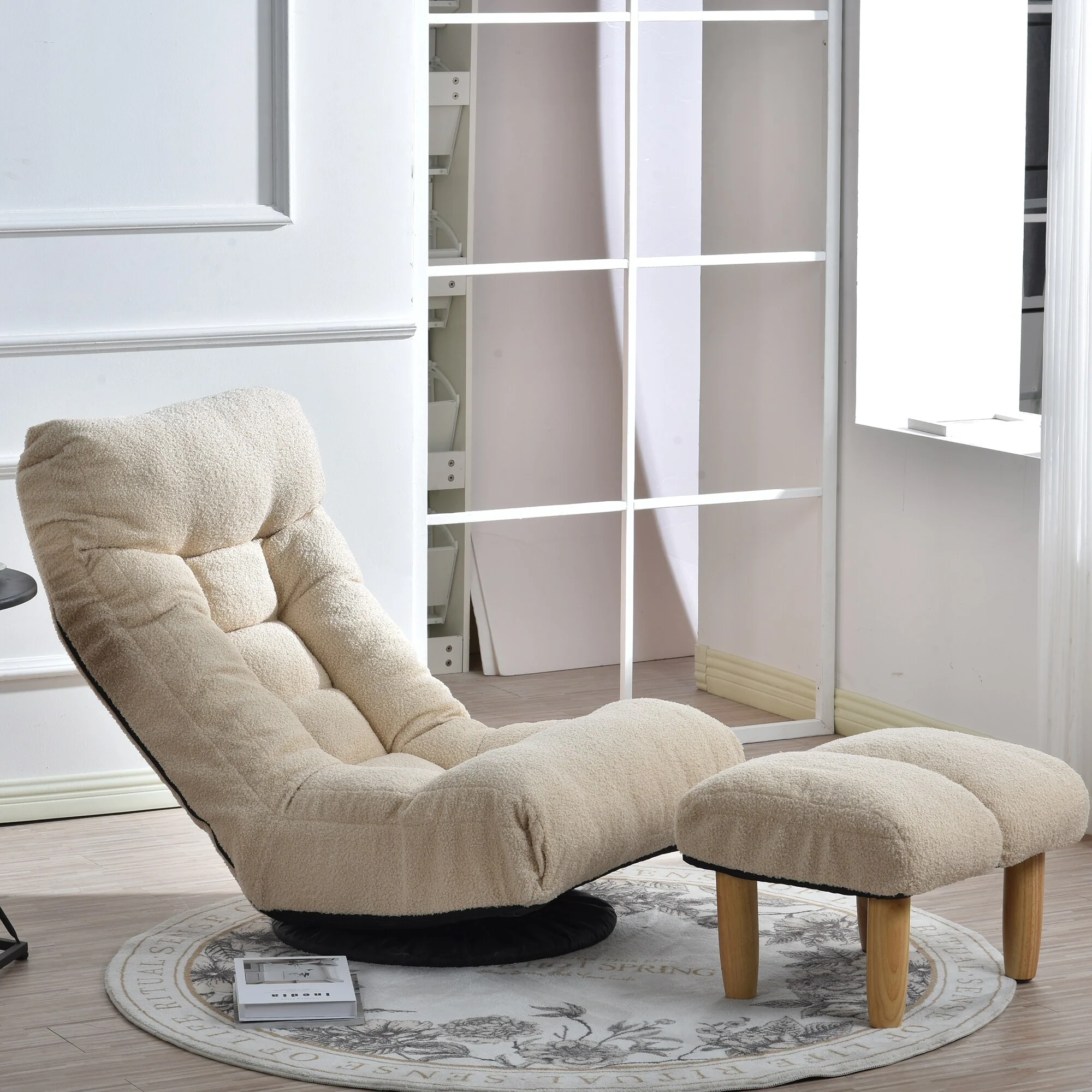 White Single Sofa Reclining Chair Japanese Chair Lazy Sofa
