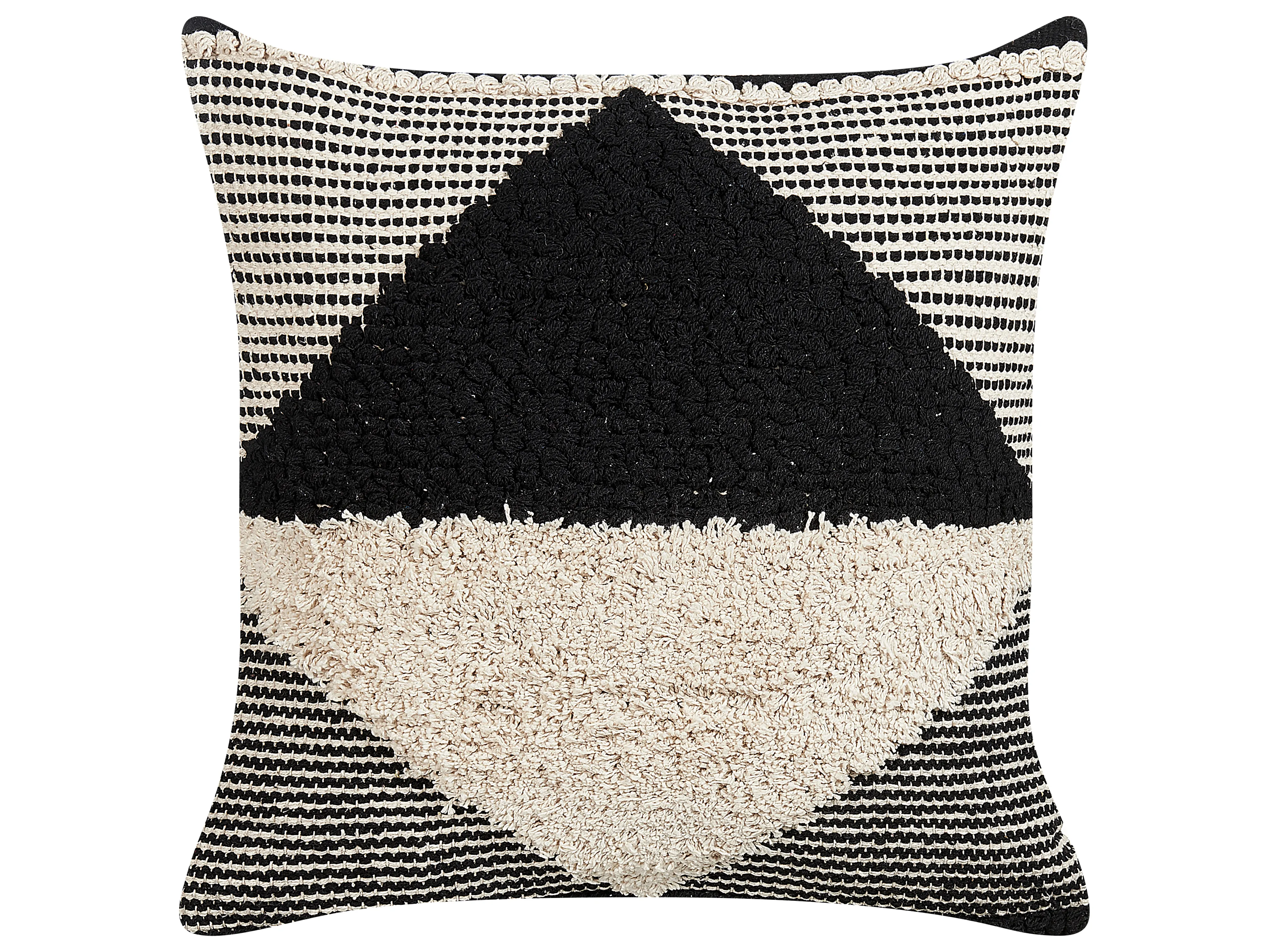 Throw Cushion KHORA Cotton 50 x 50 cm Black Geometric Pattern