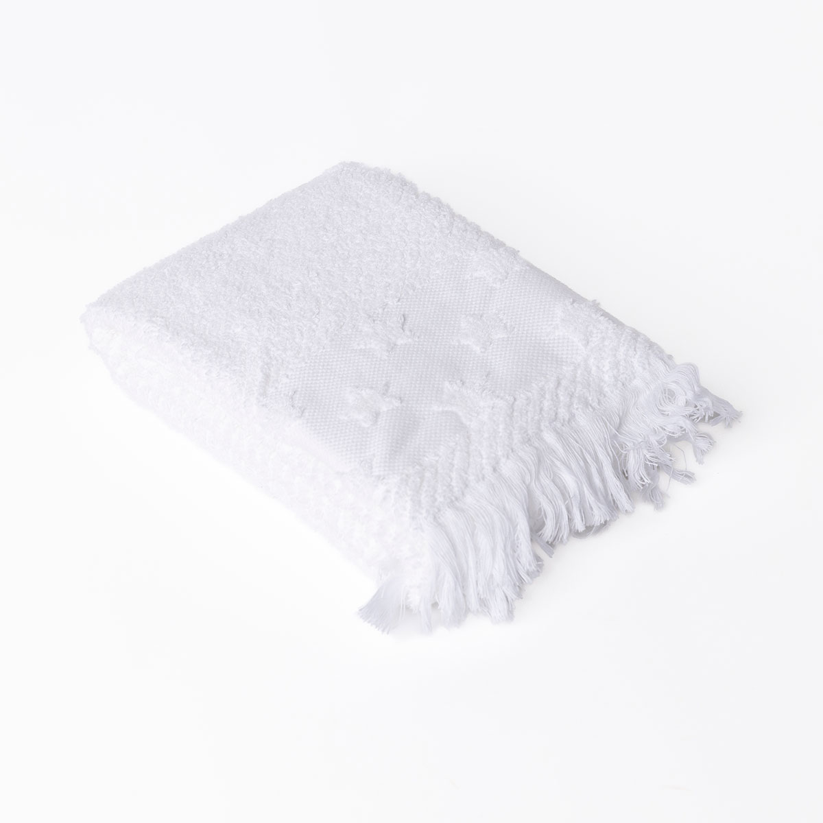 Toalha de mãos branca com estrelas 50x90cm