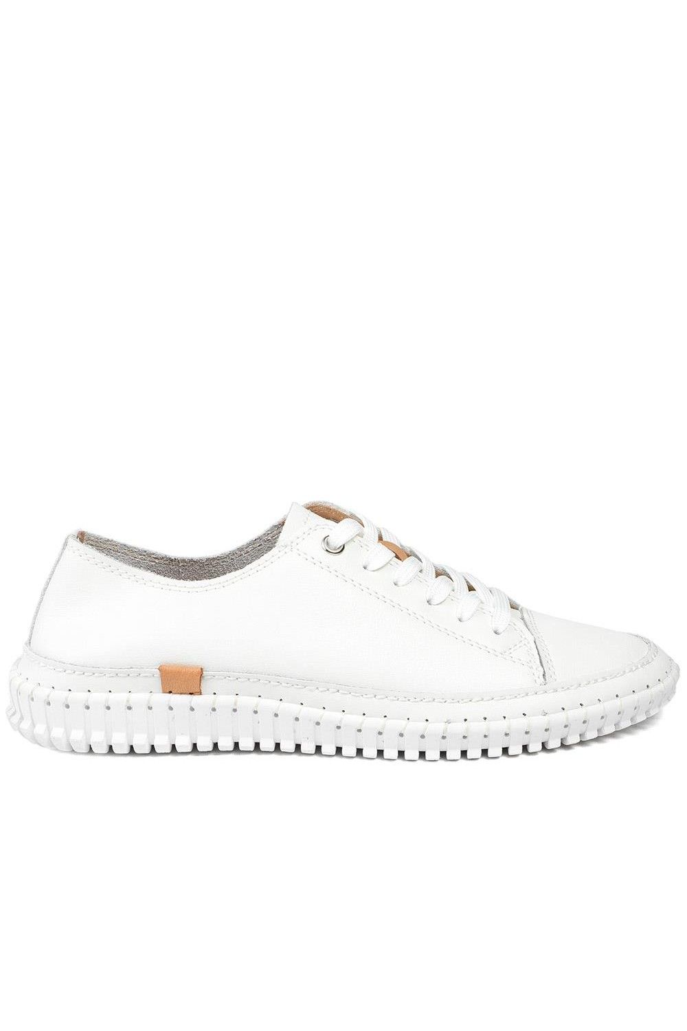 Pavers Leather Flexible Lightweight Lace Up Trainers