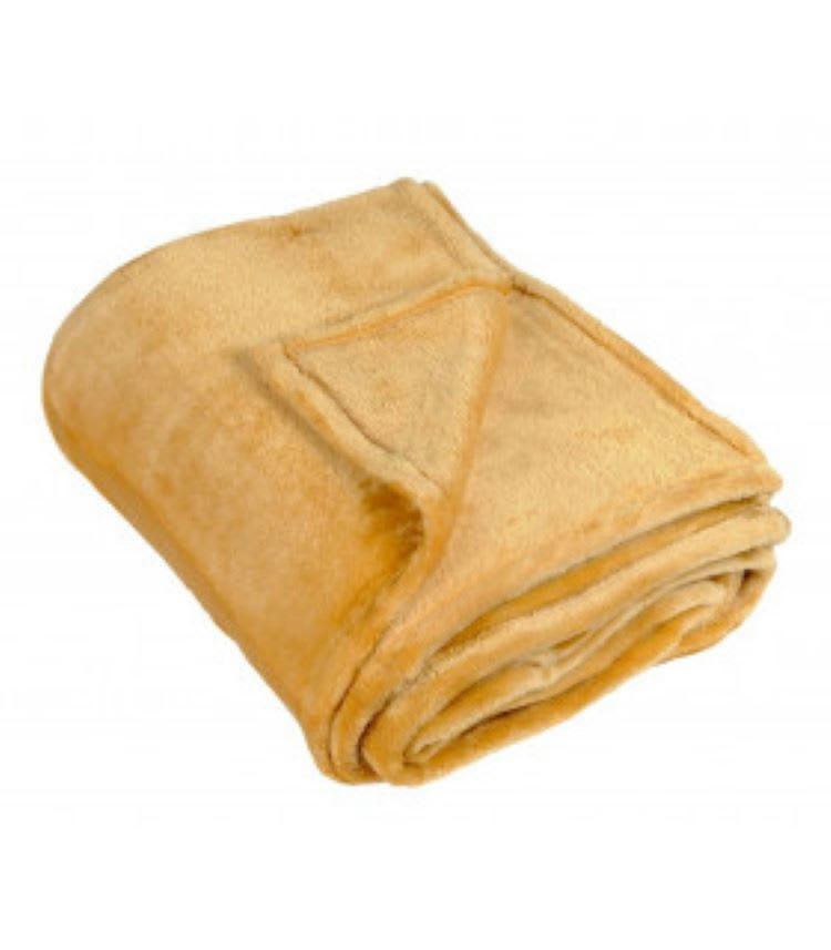- Couverture polaire uni 180x220cm Jaune