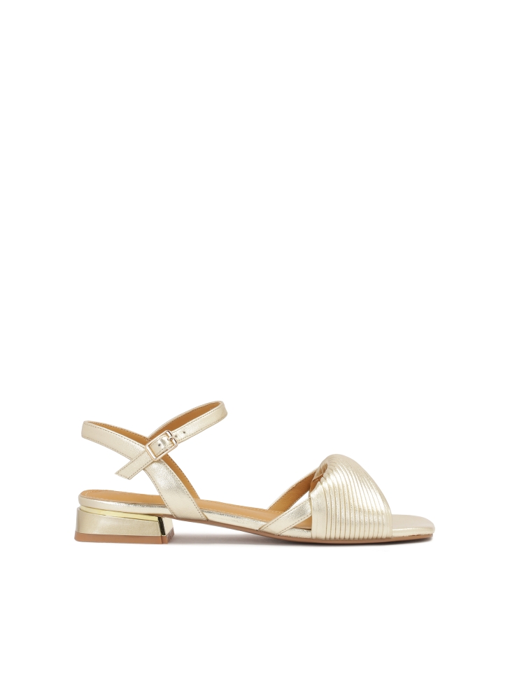 Gold flat-heeled sandals