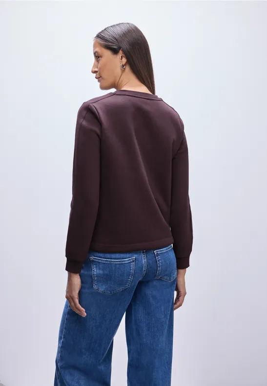 Sweatshirt mit Rippdetail