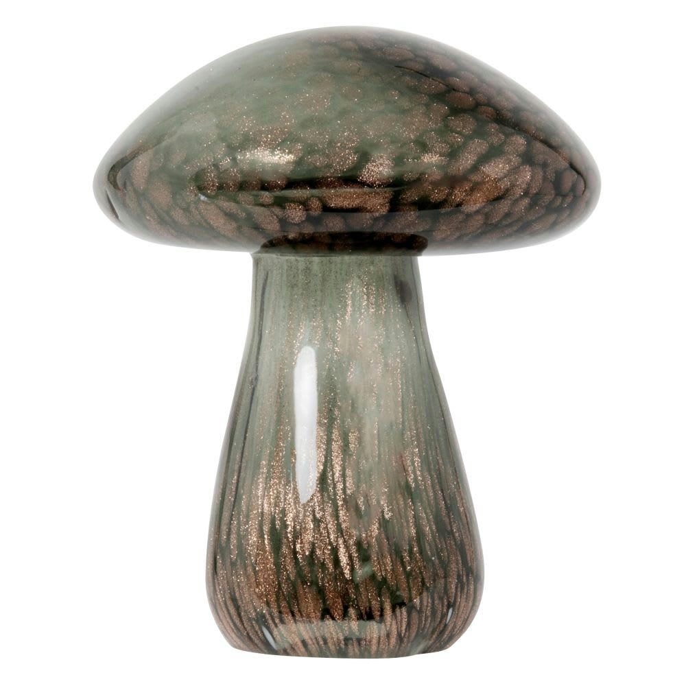 - Statuette champignon en verre argenté H15