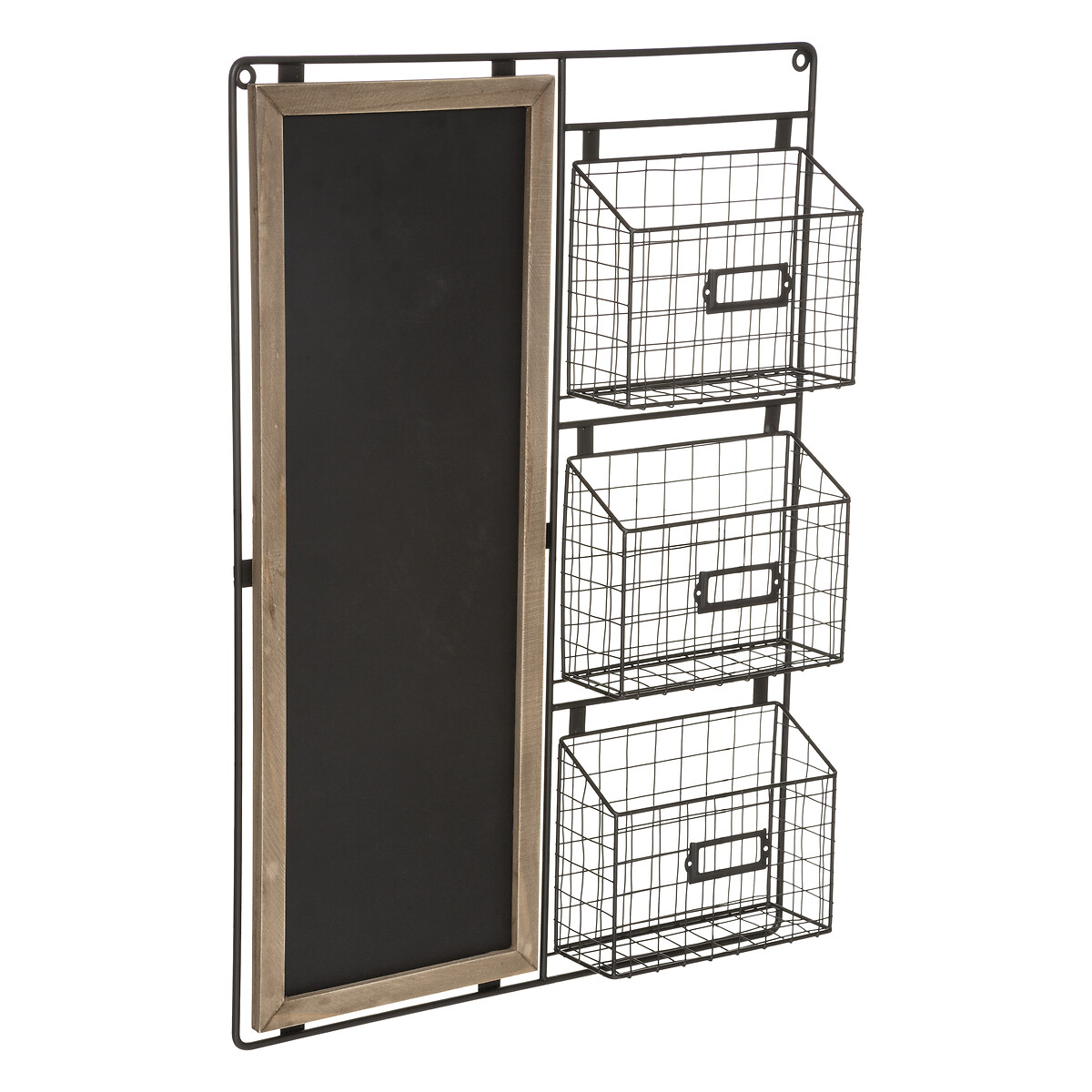 Memo ardósia com cestos de arrumação