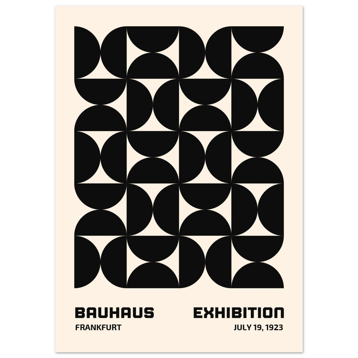 Artfulprints Poster Bauhaus - 19 juli 1923 zwart  - 50x70 cm - Zwart / Wit