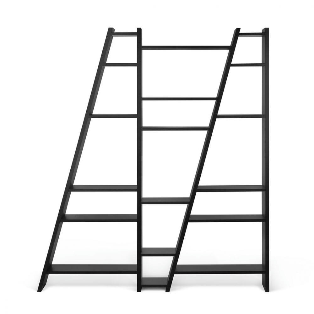 DELTA - Bibliothèque effet bois noir laqué