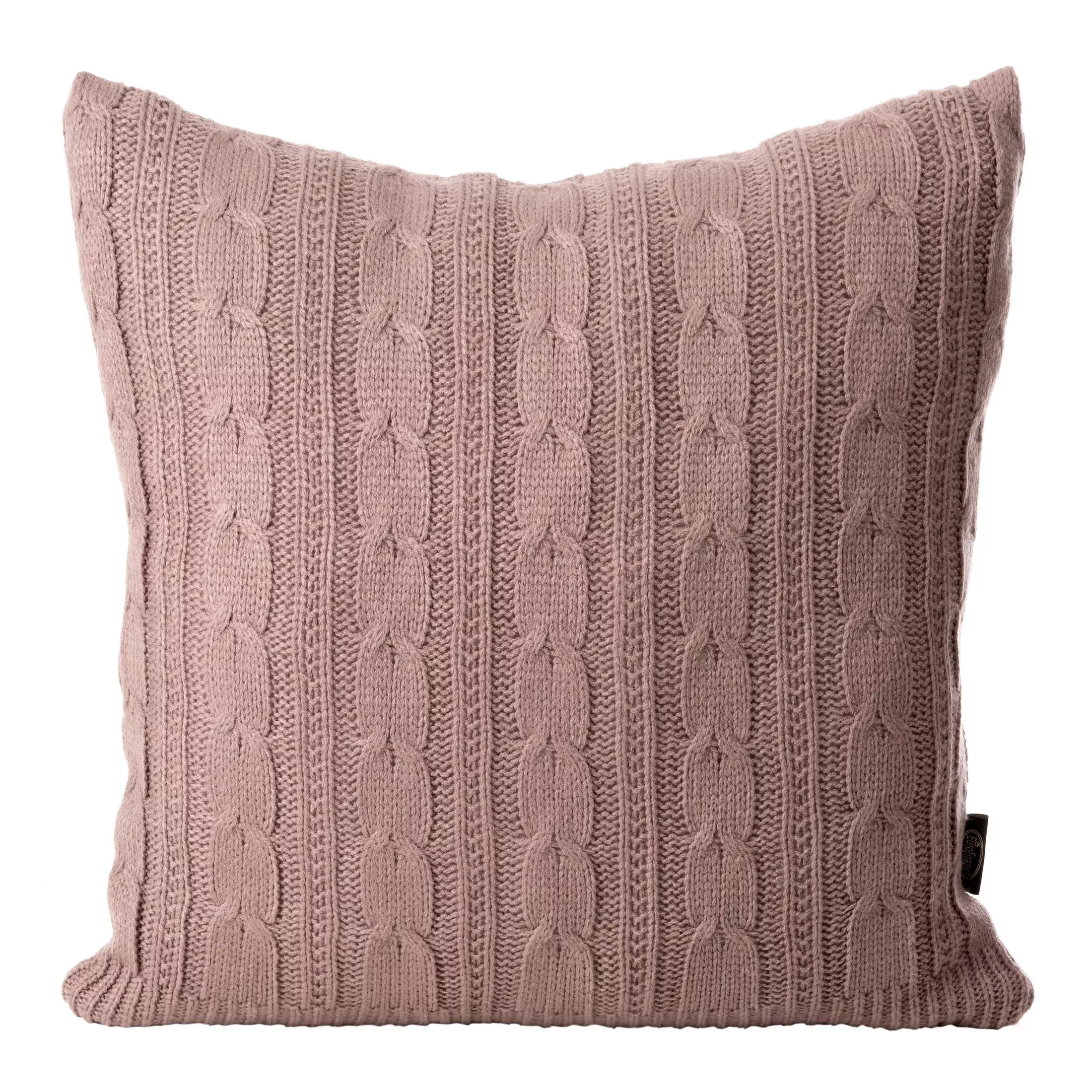 Poszewka na poduszkę 45x45 cm pudrowo różowa z drobnym plecionym wzorem AKRYL 4