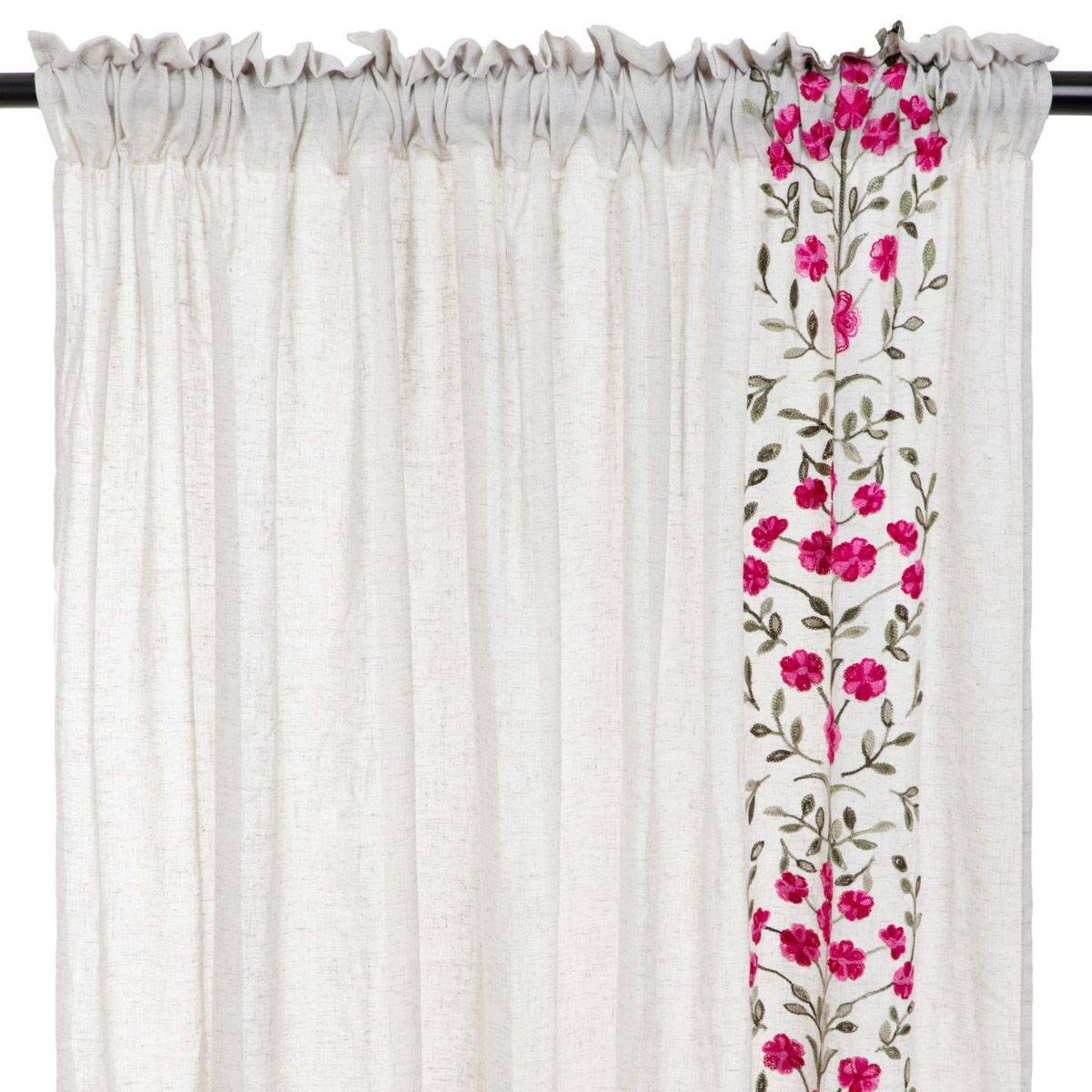 Zasłona DARLA z haftowanymi kwiatami 140x250 cm