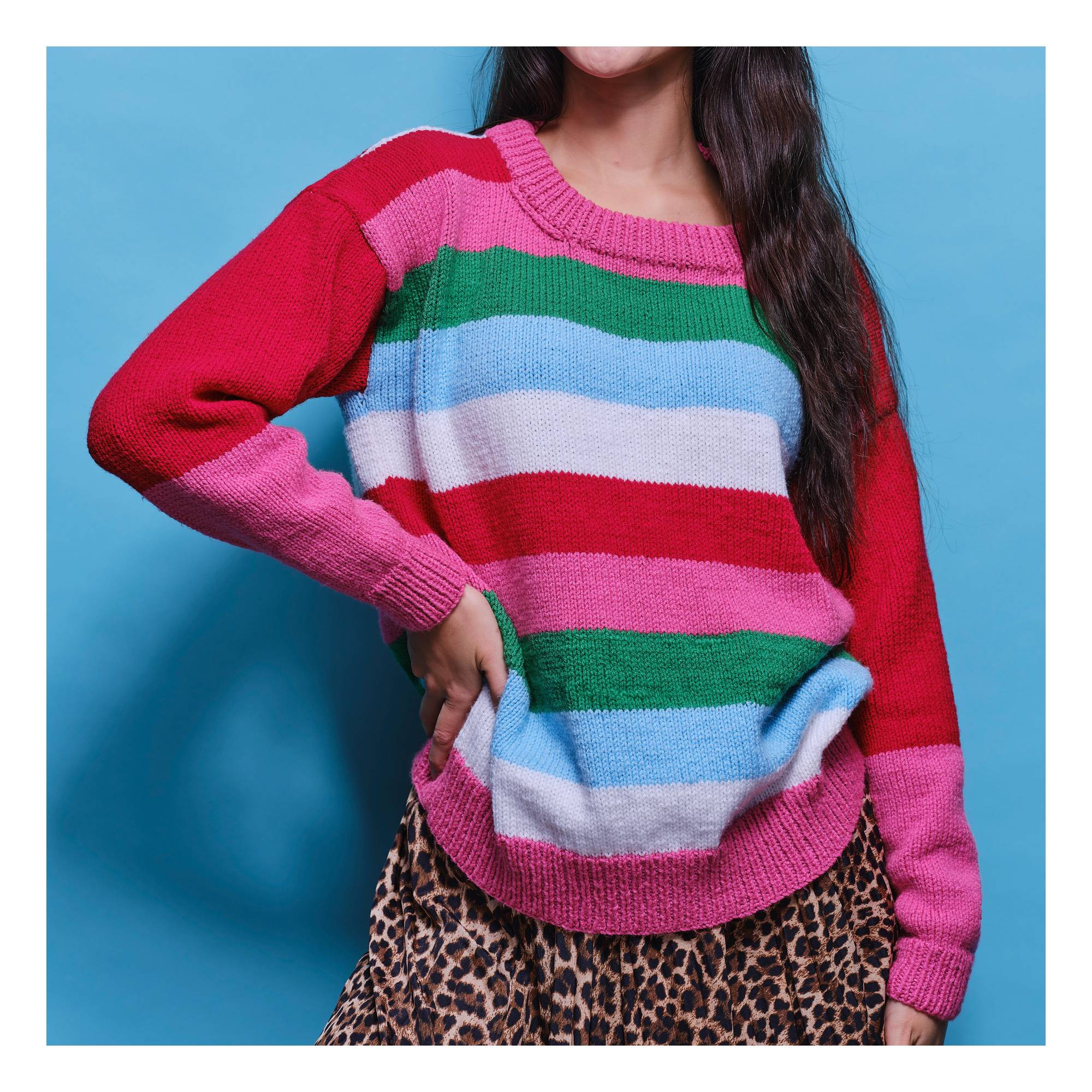Knitcraft Multi Stripe Jumper Digital Pattern 0318