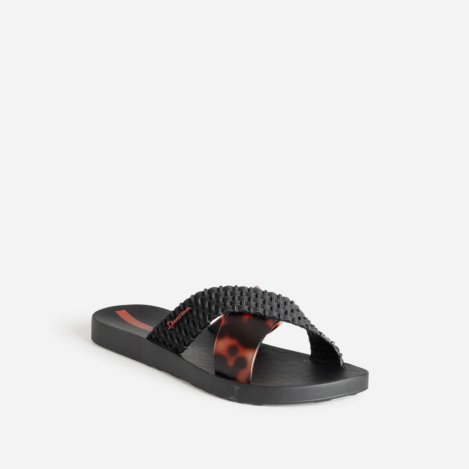 Mule IPANEMA noire et écaille détail tresse