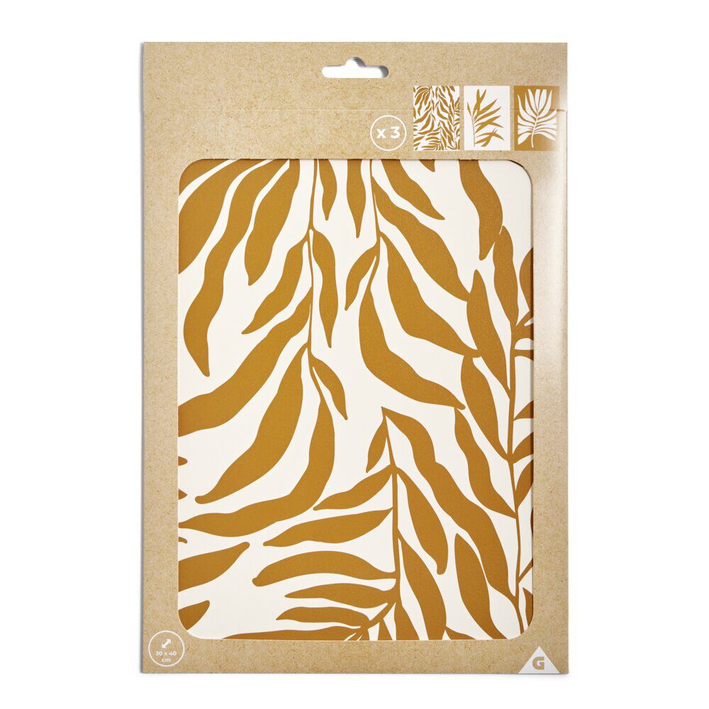 Affiche papier beige et orange 30x40cm