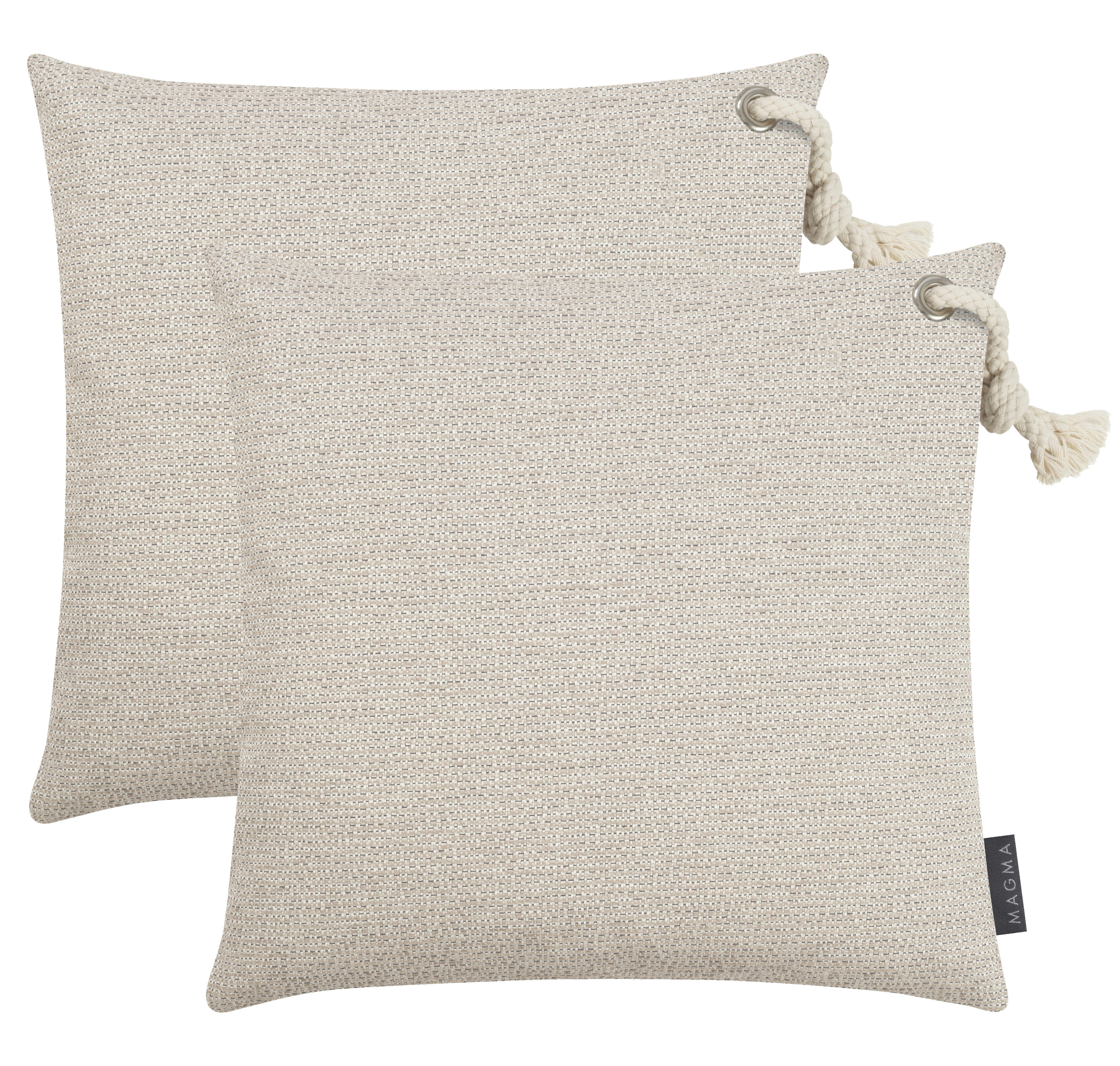 CATANIA - Housses de coussin extérieur chinées sable - 40x40 - Lot de 2