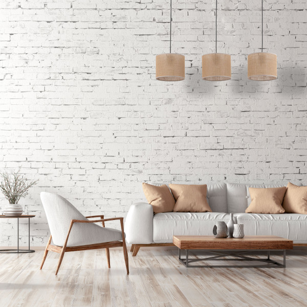 Juta lampa wisząca 3 listwa